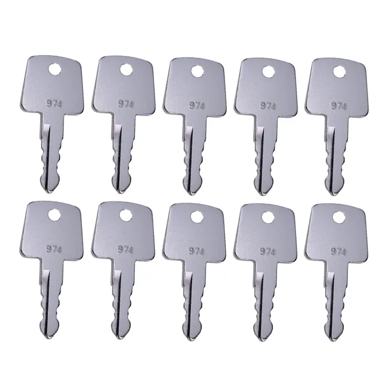 10 Pieces Ignition Key 974 2820-00003-0 for Sakai Asphalt Roller Compaction Equipment Compactor Loader Skidder Tractor Forklift