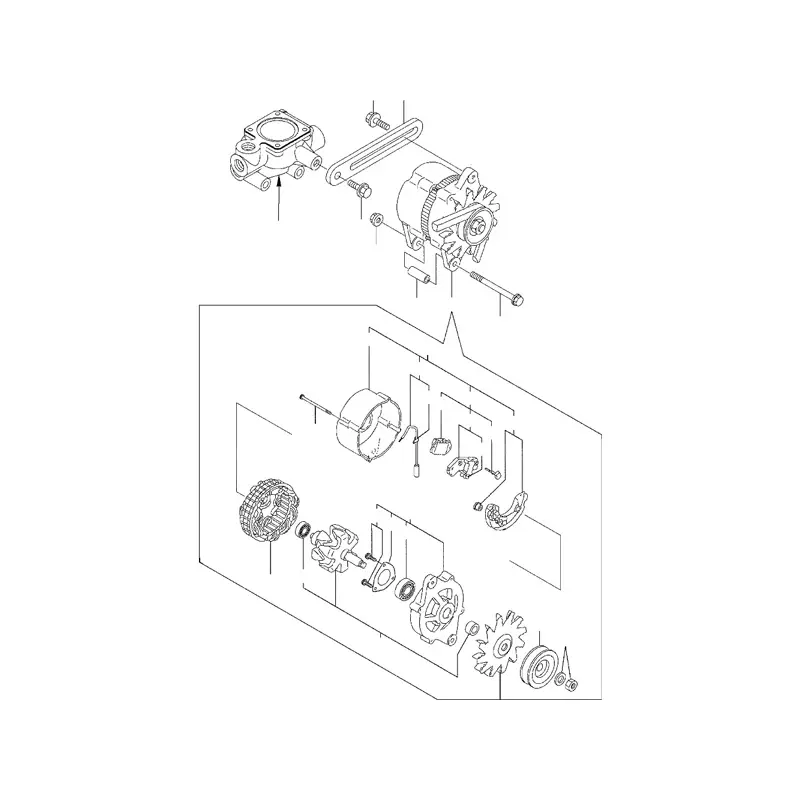 Buy 12V 60A Alternator YM129900-77210 for Komatsu Engine 4D92E-1 4D94E-1 4D98E-1 Excavator PC75-1 PW75-1 PW75R-2