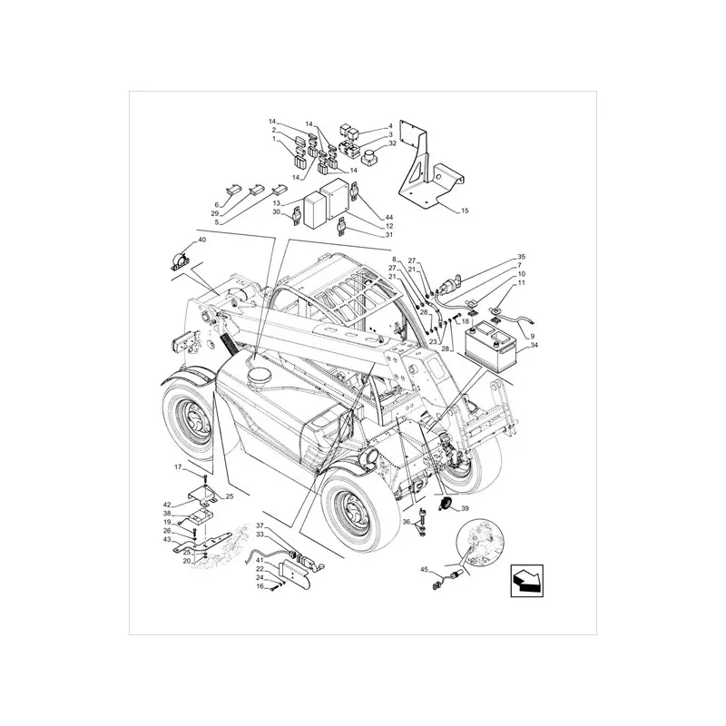 12V Relay 84523731 for New Holland Telehandler LM5030 LM6.28 LM5020 LM5.25