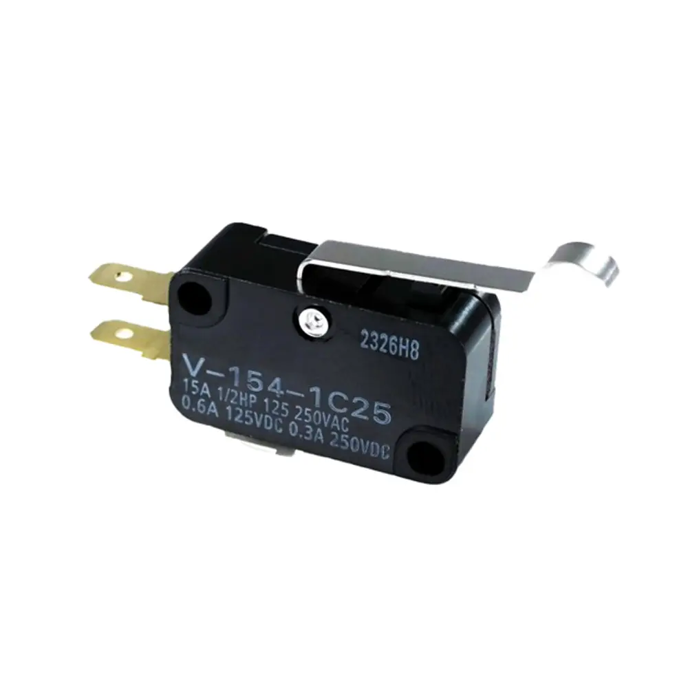 15A 125/250VAC Micro Limit Switch With Curved Tip Lever V-154-1C25 for Omron