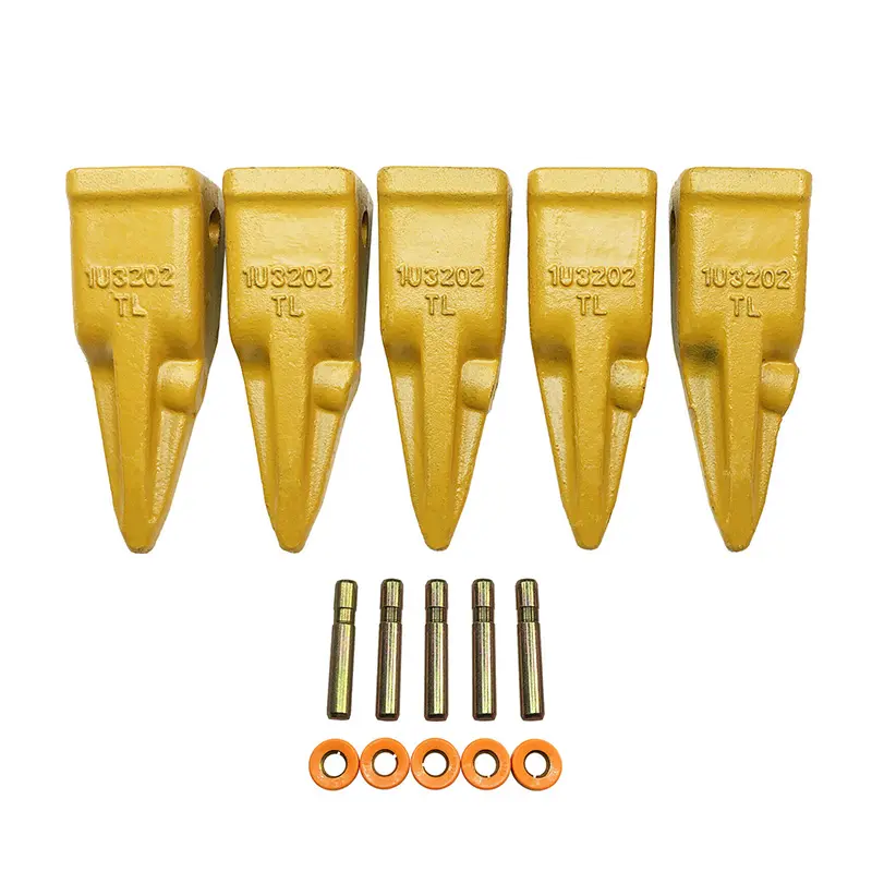 5 Pieces J200 Bucket Tooth Teeth 1U-3202 With Pins 8E-6208 Retainers 8E-6209 for Caterpillar CAT Engine Motor Grader Loader
