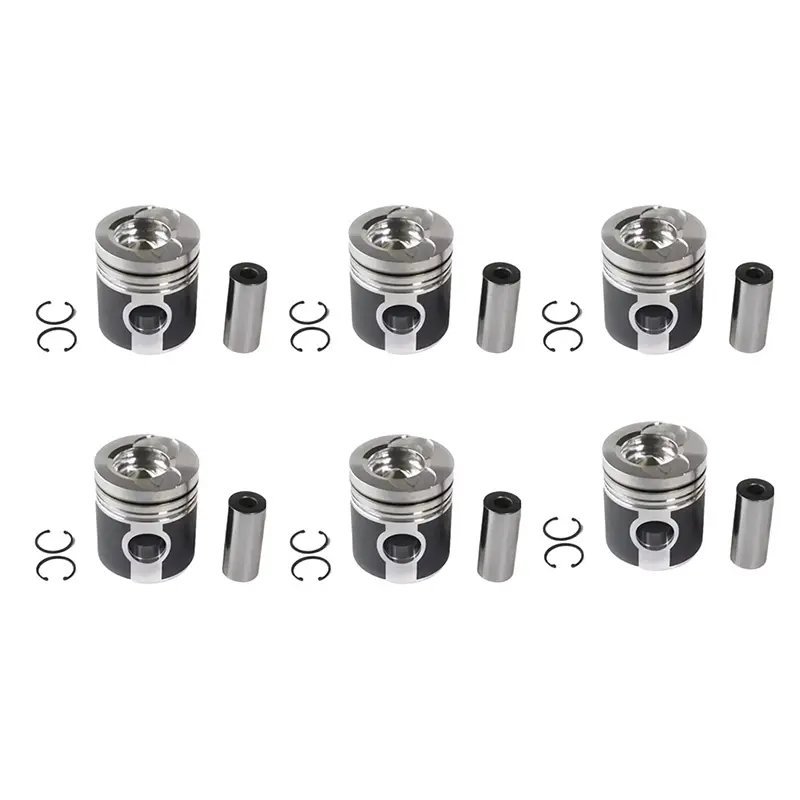 6 Pieces Piston Kit 65.02501-0222 for Doosan Daewoo Engine D2366 Excavator DH280 DH320 SOLAR 400LC-V 500LC-V 470LC-V 420LC-V