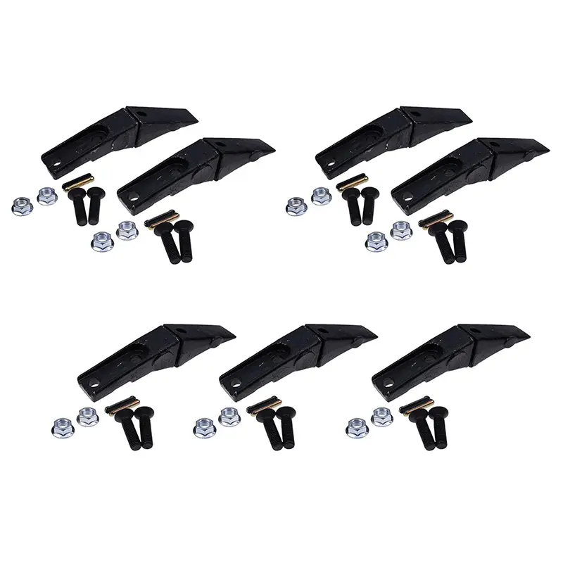 7 Pieces Bucket Teeth Assembly 6737322Y Bobcat Style Bolt on Flush Mount Pin Skid Steer