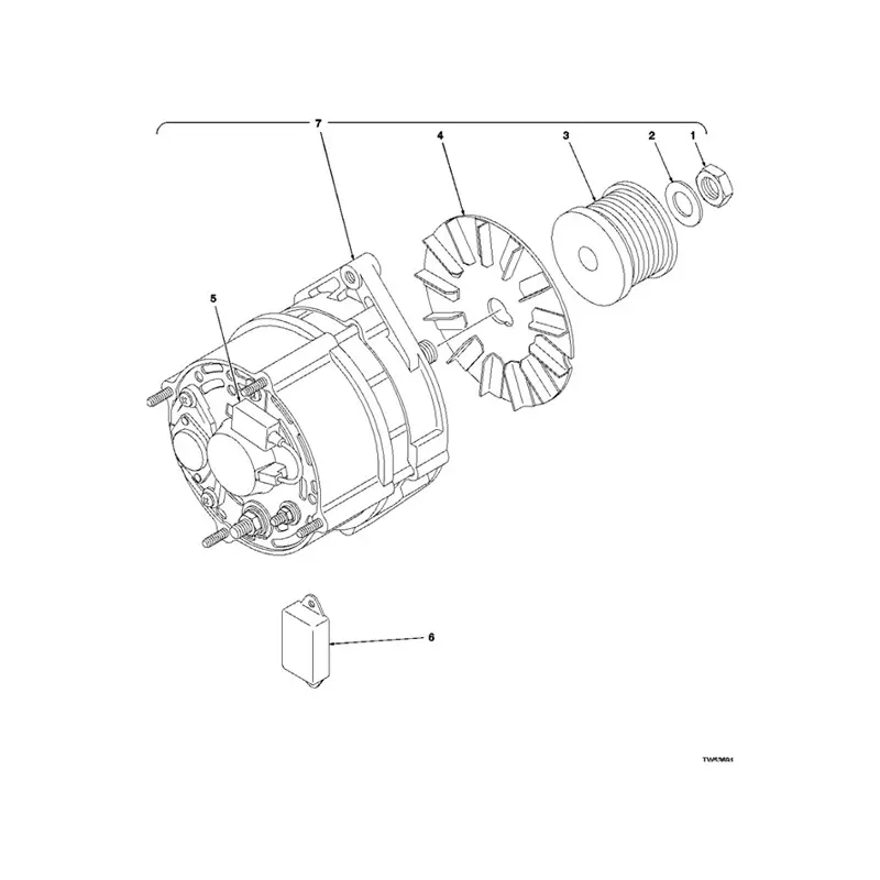 Buy Alternator AT175194 for John Deere 4045 4.5L DF120 HF120 HF150 TF150 Engine