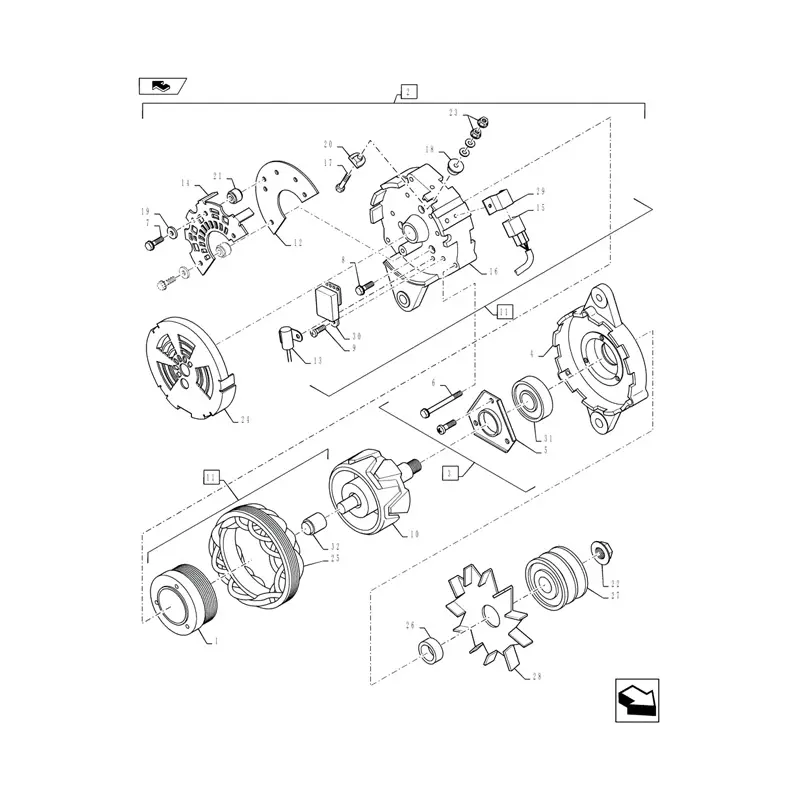 Alternator VH270402192A VHS270402500 2B95-50 27040-2191 For Kobelco Excavator SK260-8 Hino Engine J05E