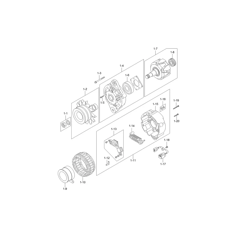 Alternator XJAF-00531 For Hyundai 35DS-7 35DS-7E 50DS-7E 80D-7 HDF50-7S 40DS-7 45DS-7 40DS-7E 45DS-7E