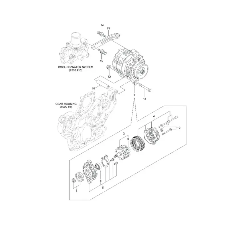 Alternator XJAU-00980 For Hyundai Excavator R55-7A R55-9 R60-9S R55W-9 R60W-9S R55W-7A R60CR-9 R80-7A R80CR-9