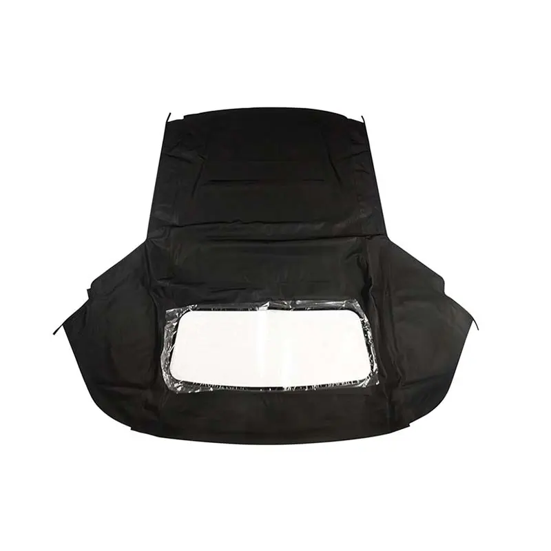 Black Convertible Soft Top w/ DOT Approved Plastic Window MUS51511 for Ford Mustang 1983-1993