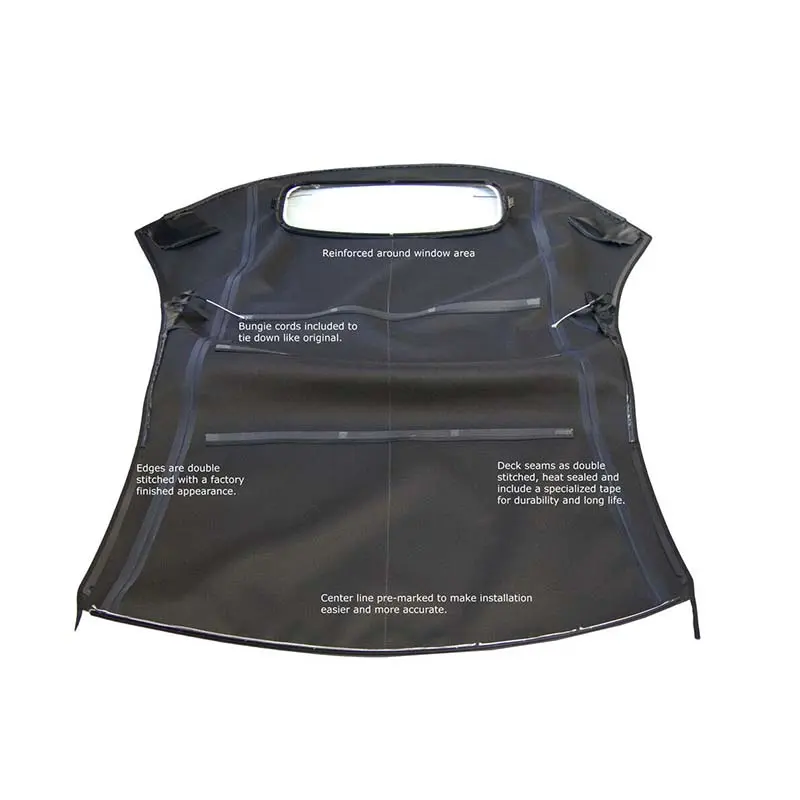 Black Convertible Soft Top w/DOT Appv Window VW-440-3V for Volkswagen VW Beetle 2003-2010