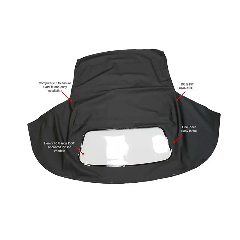 Black Convertible Soft Top w/ Plastic Window CC03823 for Chevrolet Camaro 1994-2002