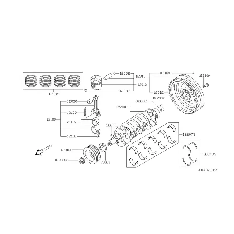Crankshaft 12200-0T300 for Nissan Engine FD46 FD46T