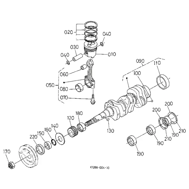 Crankshaft 16414-23013 for Kubota Engine D1703 Tractor L2900DT L2900F L3010DT L3010F L3300DT L3300F L3410DT