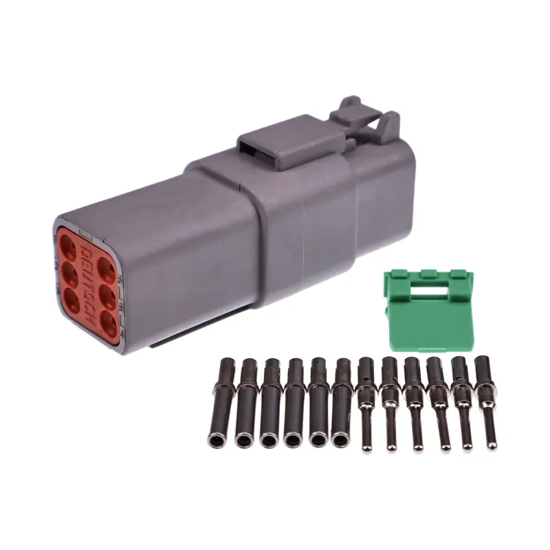 Deutsch DT 6 Pin Connector Kit with 14 AWG/GA Solid Contacts