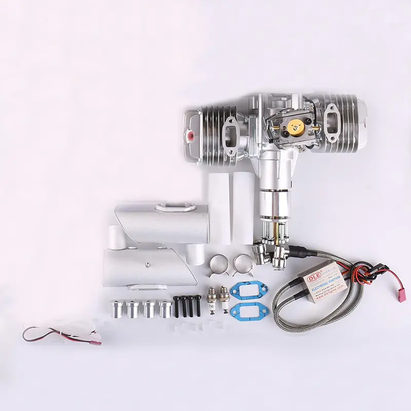 DLE-111 Twin Cylinder Two Stroke Side Exhaust Gas Engine for Large-Scale RC Aircraft