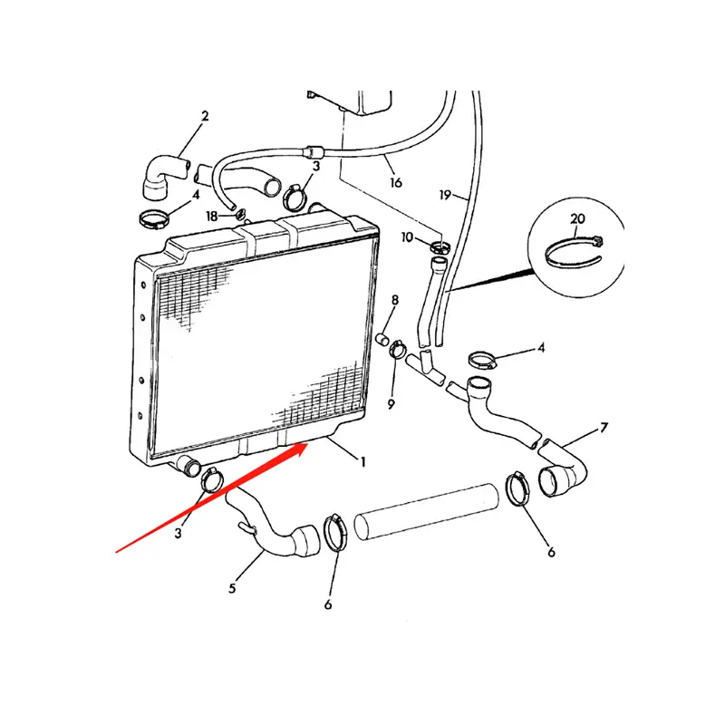Engine Water Radiator Core 923/04600 for JCB 3CX 4CX