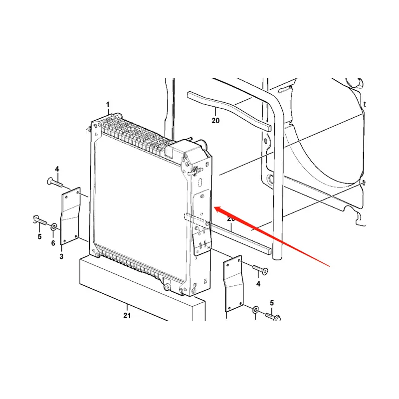 Engine Water Radiator Core for Volvo Loader BL60 BL60B BL61 BL61B BL70 BL71 BL71B