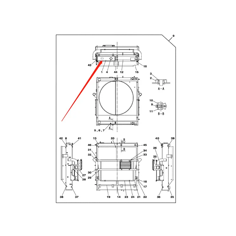 Engine Water Radiator Core LN002080 LN002730 for CASE CX360B Crawler Excavator