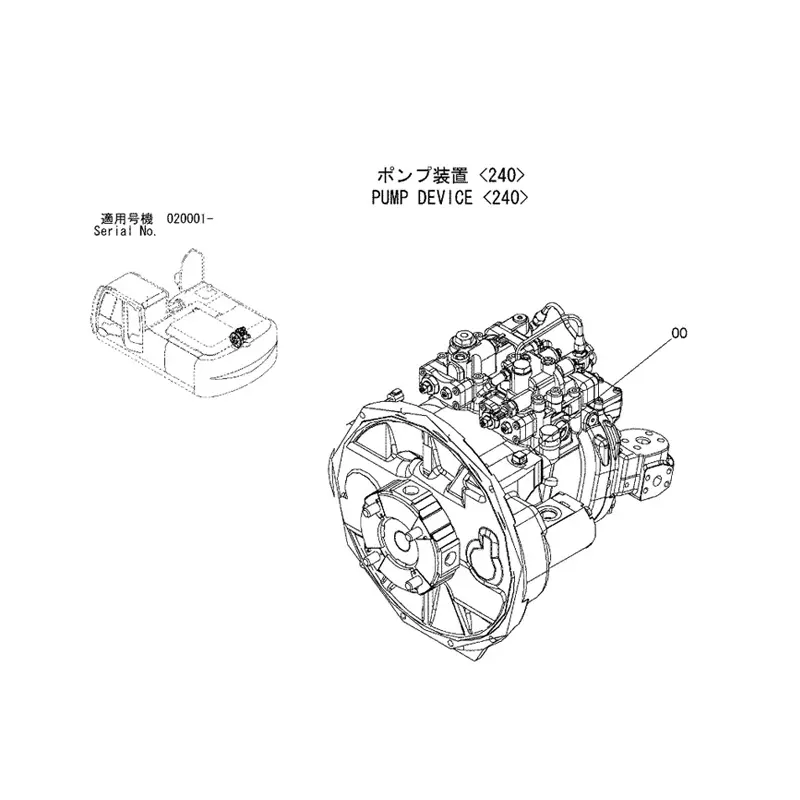 HPV118HW Hydraulic Main Pump Assembly 9257348 for Hitachi ZX240-3 ZX250-3 John Deere 240DLC Excavator