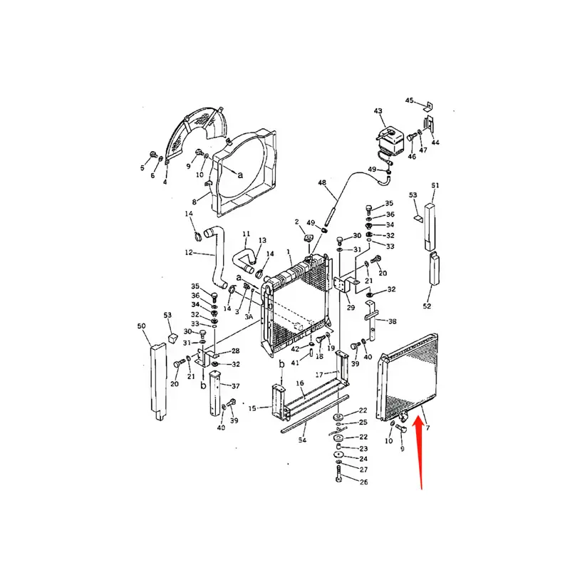 Hydraulic Oil Cooler Assembly 203-03-41380 for Komatsu Excavator PC100-3 PC120-3 PF3-1