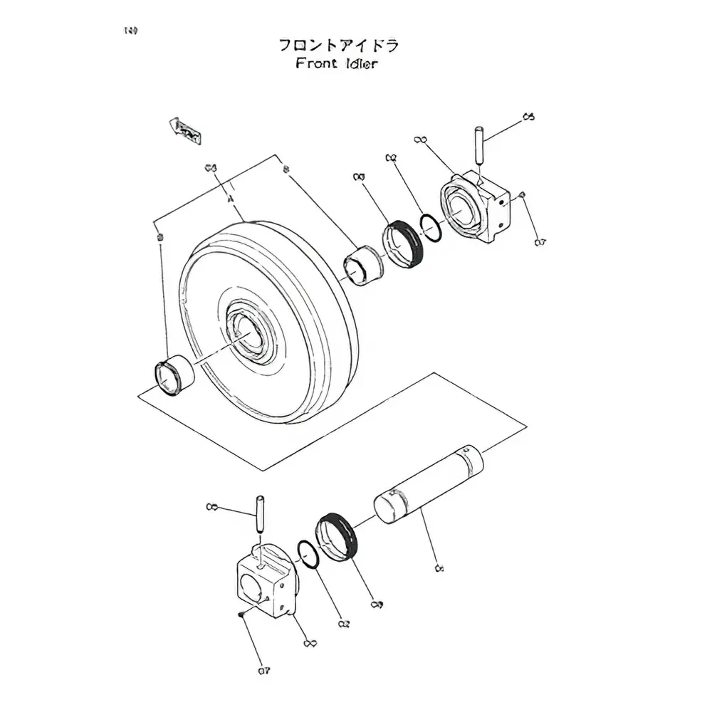 Idler 7016167 7021364 for Hitachi Excavator EX200 EX200-2 EX200-3 EX220 EX220-2 EX220-3