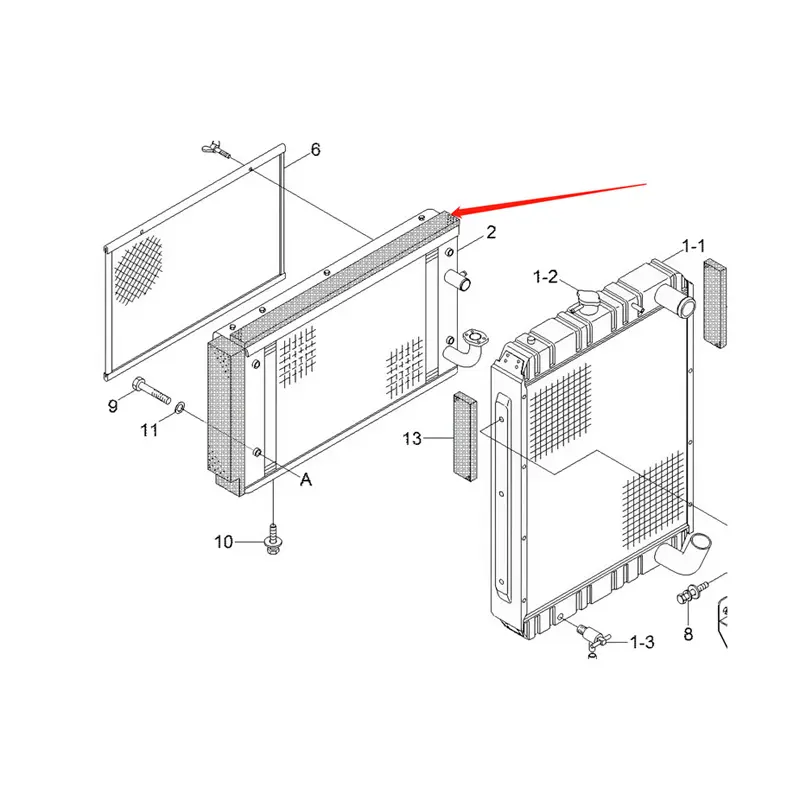 Oil Cooler 11N8-43204 for Hyundai Excavator R290LC-7 R250LC-7A R290LC-7A sale