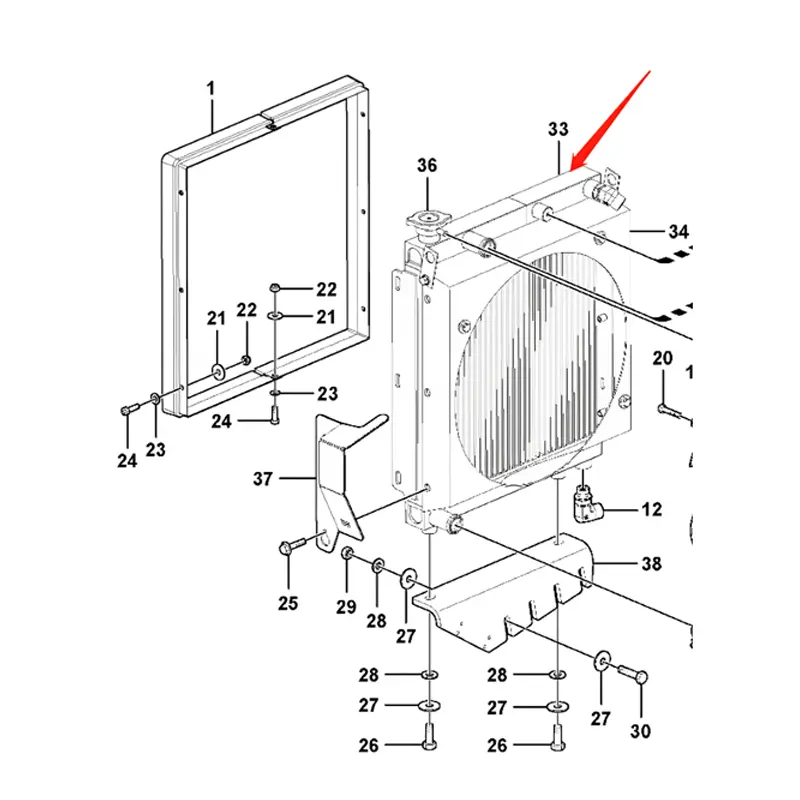 Oil Cooler 17408138 for Volvo Excavator DD25 L220F