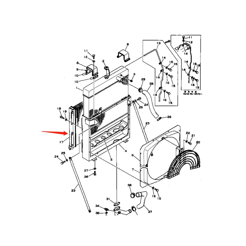 Oil Cooler 206-03-42131 for Komatsu PC220-1 PC220-2 Excavator