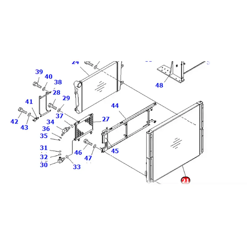 Oil Cooler 22B-03-11121 for Komatsu PC158USLC-2 PC158US-2 PC138USLC-2 PC138US-2 PC128UU-2 JT150-1