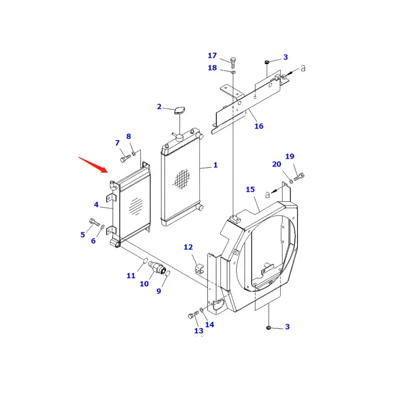 Buy Oil Cooler 22F-03-31140 for Komatsu Excavator PC27MR PC30MR PC35MR