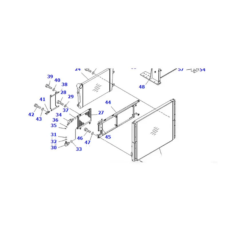 Buy Oil Cooler 22U-03-22120 22U-03-22130 for Komatsu PC228USLC-3E0 PC228USLC-3 PC228US-3E0 PC228US-3 Excavator Size 830*710*50mm