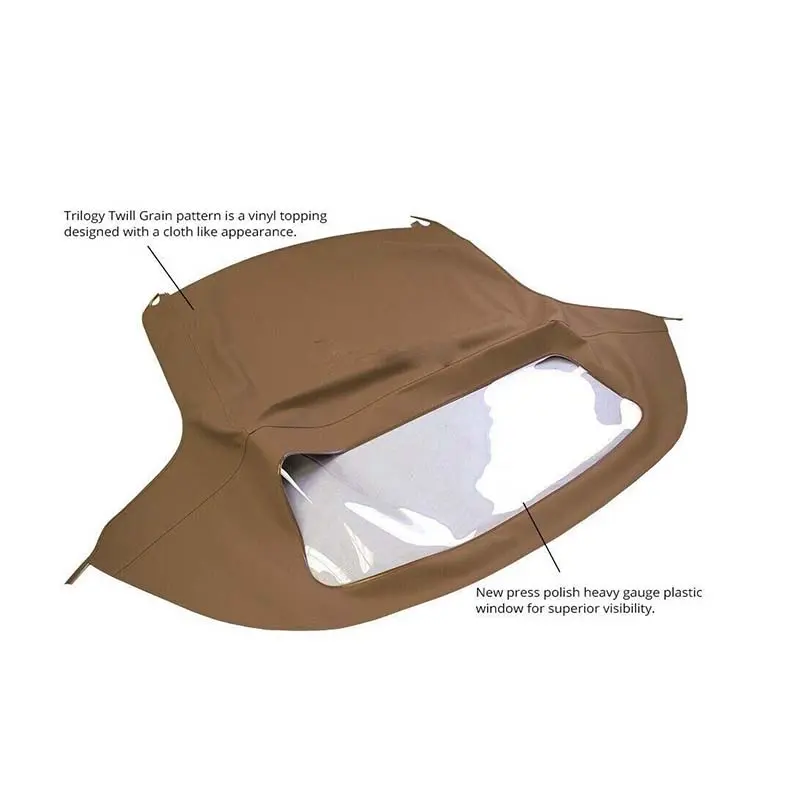 Tan Convertible Soft Top w/DOT Approved Plastic Window 25-656165 for BMW Z3 1996-2002
