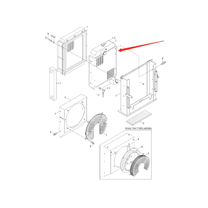Water Tank Engine Radiator 11N4-43720 11N4-43110 11N4-40020 11N4-43200 for Hyundai Excavator R140-7