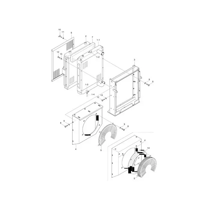 Buy Water Tank Engine Radiator 11N8-40280 for Hyundai Excavator R290LC-7 R305LC-7