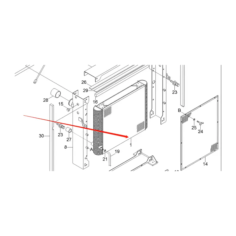 Water Tank Engine Radiator 11QB-41020 for Hyundai Excavator R480LC-9 R520LC-9