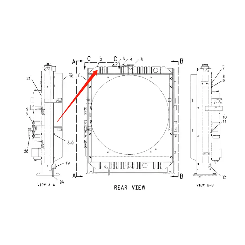 Water Tank Engine Radiator 1932802 for Caterpillar CAT Excavator E322C