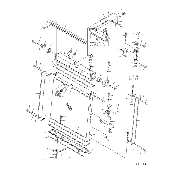 Water Tank Engine Radiator 198-03-72100 for Komatsu D475A-5 Bulldozer
