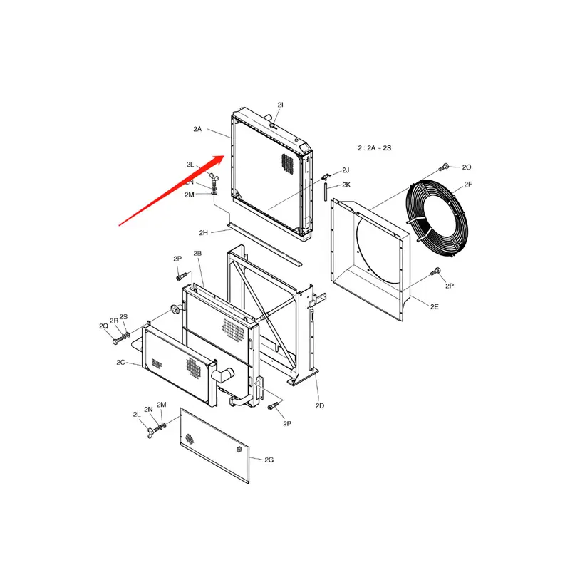 Water Tank Engine Radiator 202-00075E 202-00075B 202-00075C for Doosan Excavator S500LC-V S470LC-V S420LC-V