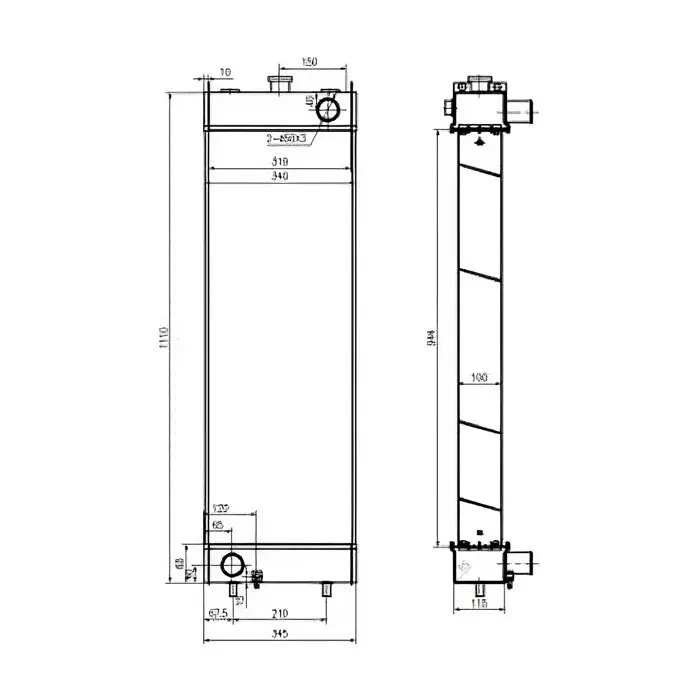 Water Tank Engine Radiator 20Y-03-41652 for Komatsu Excavator PC210-8K PC230NHD-8K