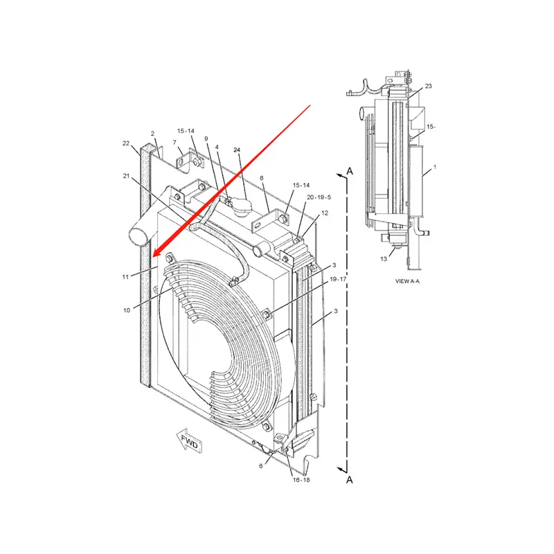 Water Tank Engine Radiator 210-1295 2478437 for Caterpillar CAT Excavator E304 E304CR