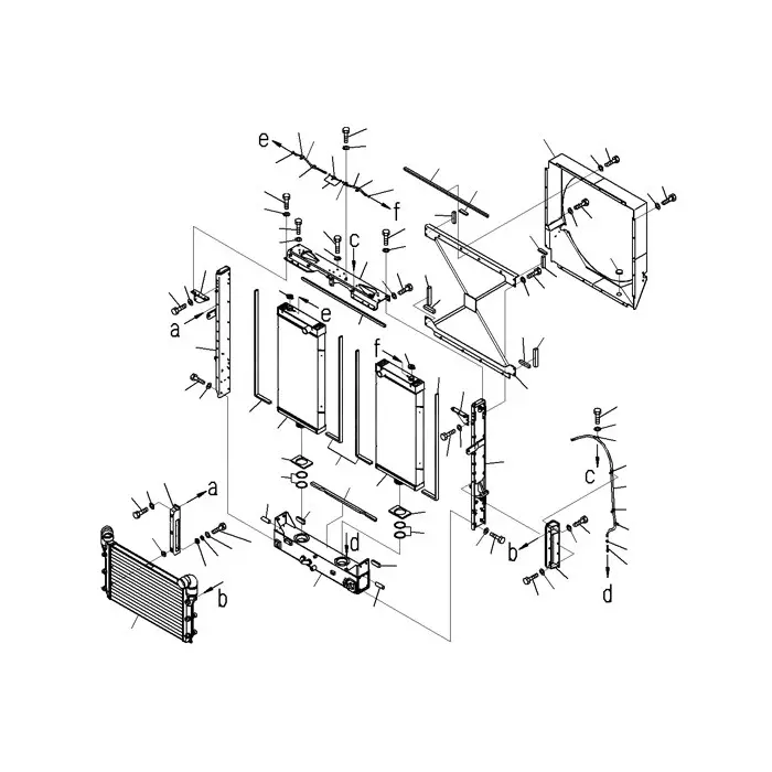 Buy Water Tank Engine Radiator 425-03-32221 for Komatsu Wheel Loader WA500-6 Hole Right