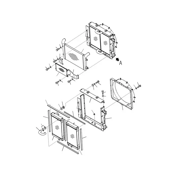 Water Tank Engine Radiator 56B-03-21210 for Komatsu HM350-2 HM400-2 Dump Truck