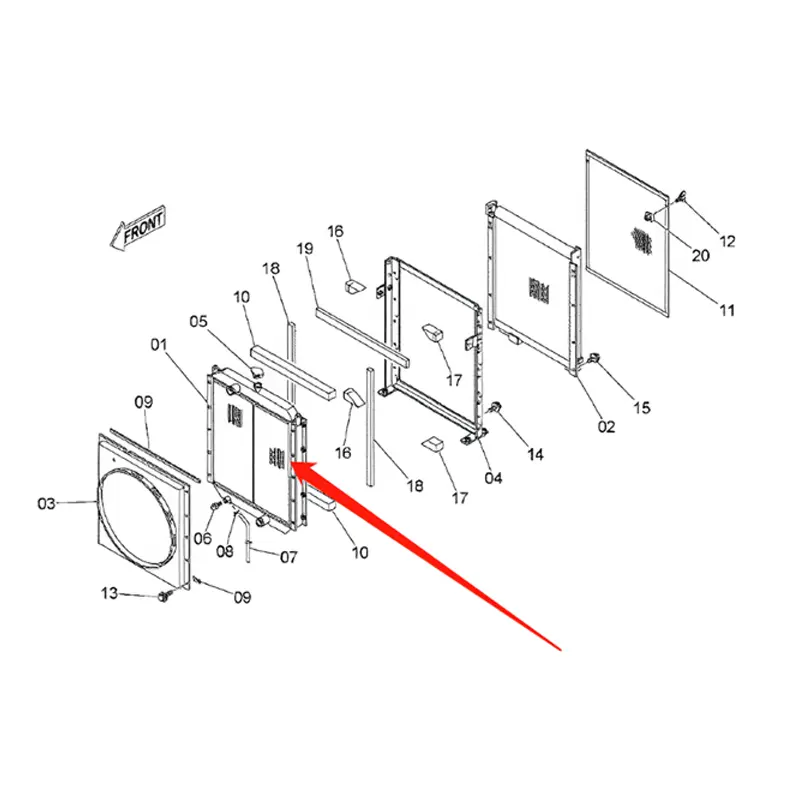 Water Tank Engine Radiator Core ASS'Y 4655008 For Hitachi PZX450-HCME ZR260HC ZX450-3 ZX450-3F ZX470H-3 ZX470R-3 ZX500LC-3