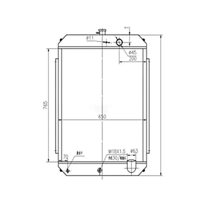 Water Tank Engine Radiator Core Assembly For Hyundai Excavator R190-7