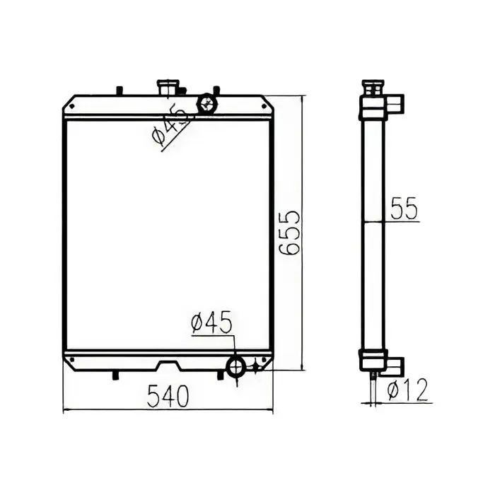 Water Tank Engine Radiator Core ASSY 119956-44501 for Yanmar F455 F605