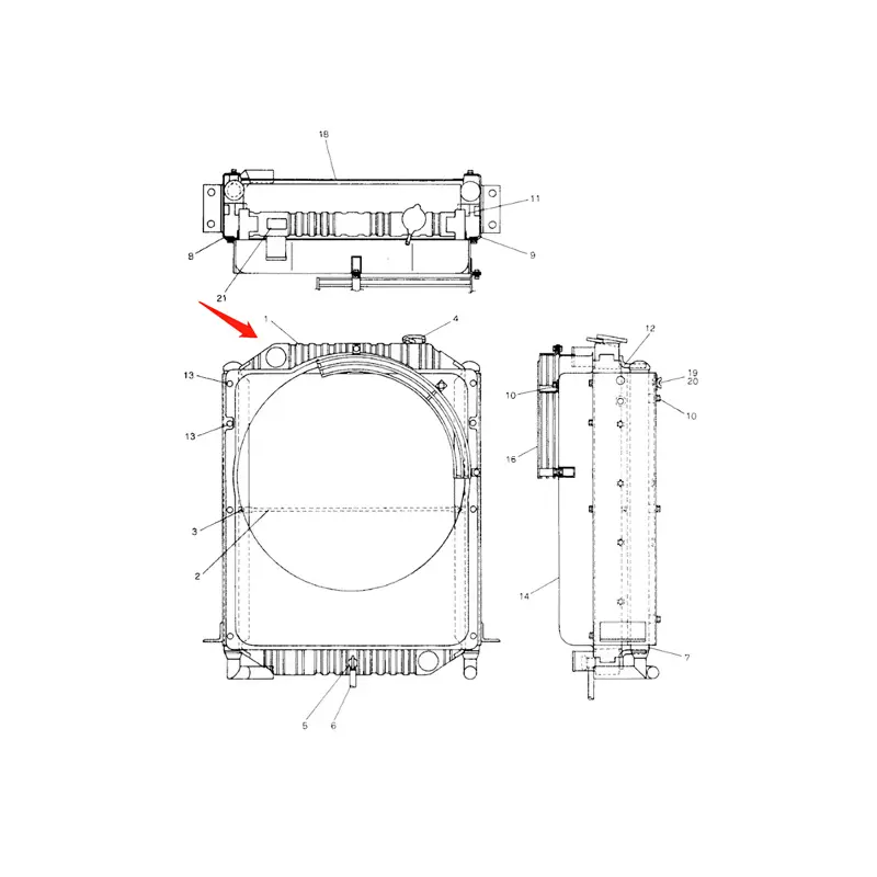 Water Tank Engine Radiator Core ASSY 2452U413S1 for Kobelco Excavator SK100-3