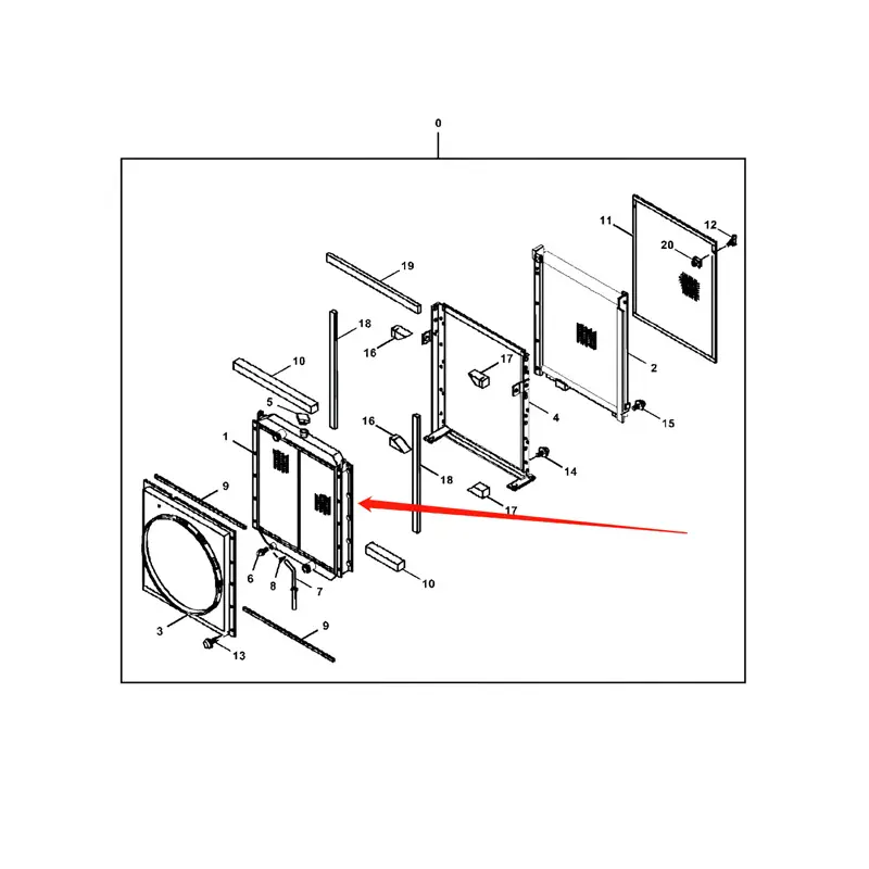 Water Tank Engine Radiator Core ASSY 4466040 for John Deere Excavator 470GLC