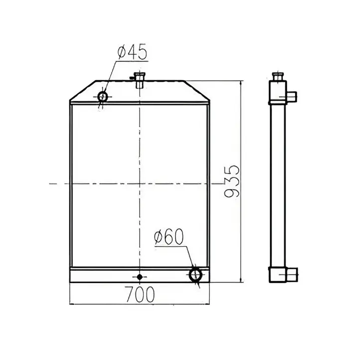 Water Tank Engine Radiator Core ASSY for YUCHAI Excavator YC135-8