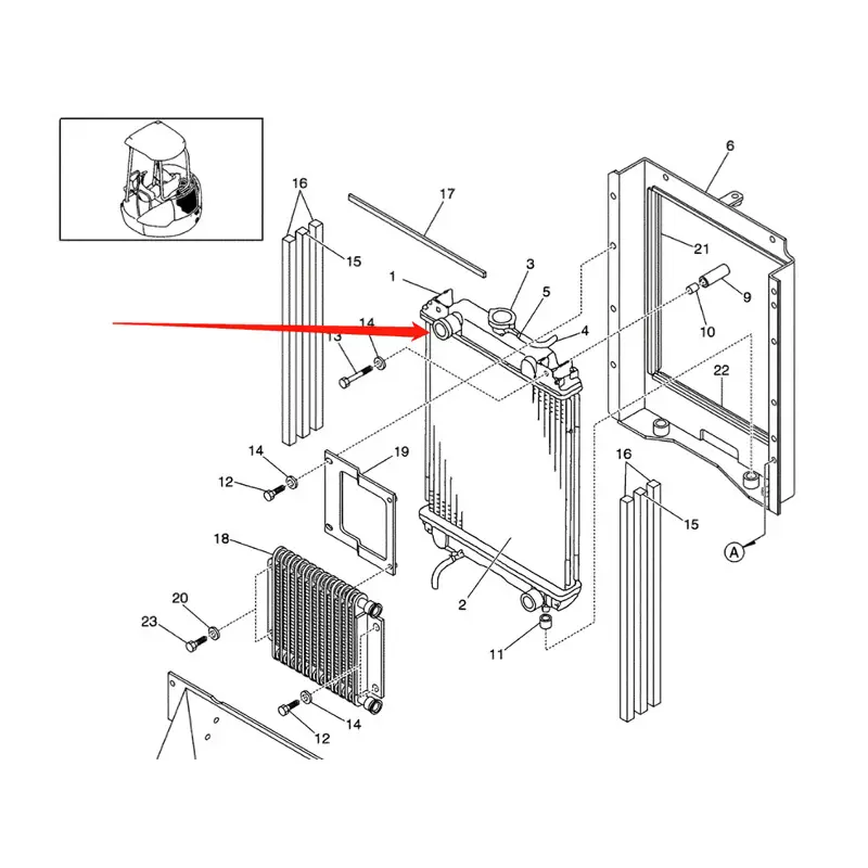 Water Tank Engine Radiator Core ASSY PM05P00010F1 PM05P00010S001 for Case Excavator CX31